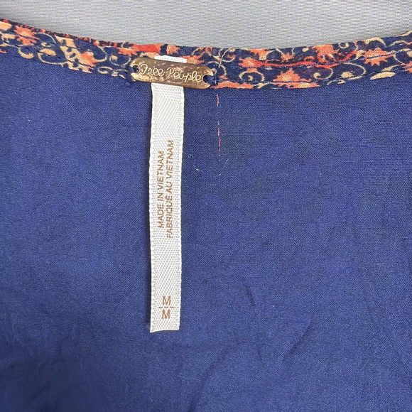 Free People Dress Womens Medium Teegan Mini Floral Chiffon Boho Faux Wrap - Picture 4 of 13